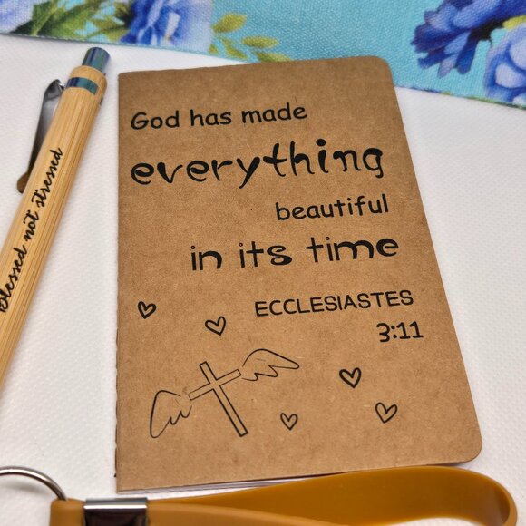 NEW INSPIRATIONAL FAITH CANVAS POUCH, NOTEPAD, PEN, BOOKMARK & KEYCHAIN GIFT SET - Picture 3 of 10